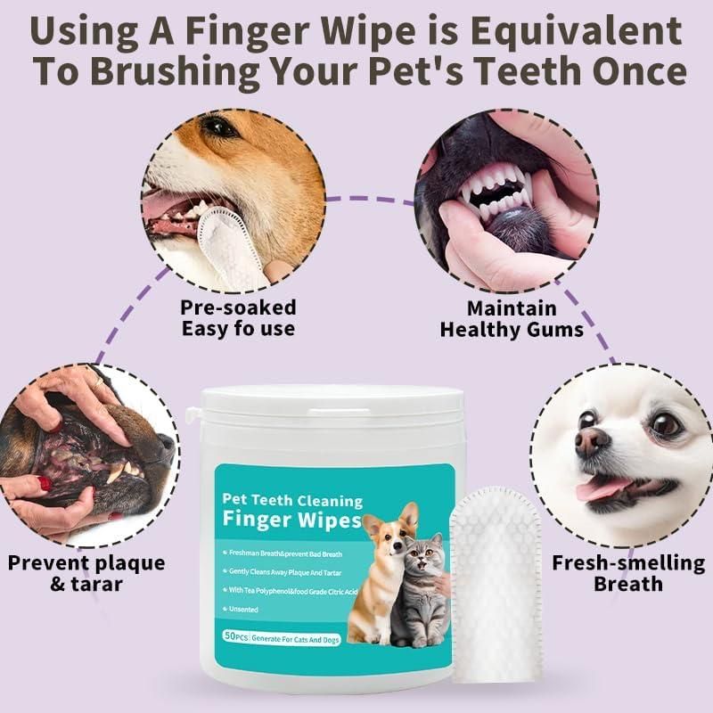 Pet Dental Finger Wipes